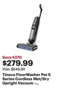 Best Buy Tineco FloorWasher Pet 5 Series Cordless Wet/Dry Upright Vacuum - Black offer