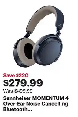 Best Buy Sennheiser MOMENTUM 4 Over-Ear Noise Cancelling Bluetooth Headphones - Denim - Only at Best Buy offer
