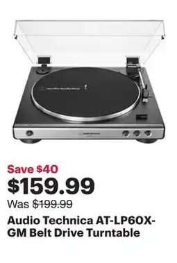 Best Buy Audio Technica AT-LP60X-GM Belt Drive Turntable offer