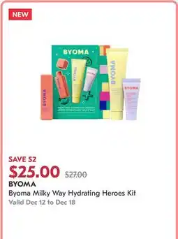 Shoppers Drug Mart Byoma Milky Way Hydrating Heroes Kit offer