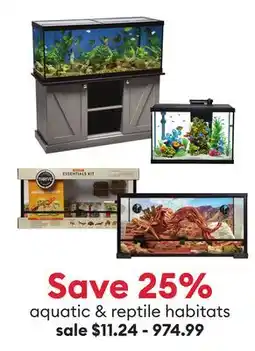Petsmart Save 25% aquatic & reptile habitats offer