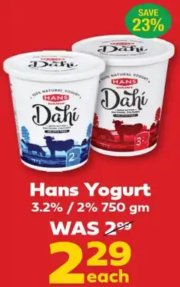 Iqbal Foods Hans Yogurt offer