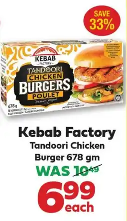 Iqbal Foods Kebab Factory Tandoori Chicken Burger offer