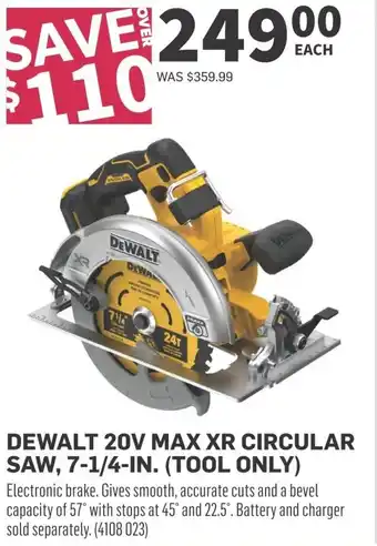 Co-op Dewalt 20v max xr circular saw offer