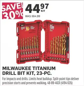 Co-op Milwaukee titanium drill bit kit offer