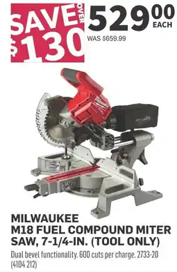 Co-op Milwaukee m18 fuel compound miter saw offer