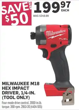 Co-op Milwaukee m18 hex impact driver offer