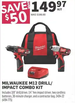 Co-op Milwaukee m12 drill/ impact combo kit offer