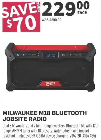 Co-op Milwaukee m18 bluetooth jobsite radio offer