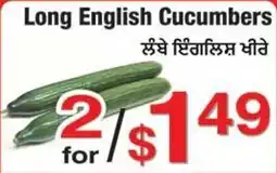 Fruiticana Long English Cucumbers offer