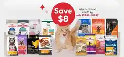 Petsmart Save $8 select cat food 4.5-7.3 kg offer