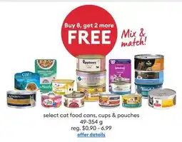 Petsmart Buy 8, get 2 more FREE select cat food cans, cups & pouches offer