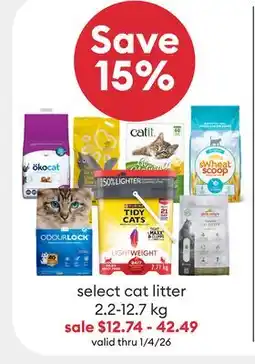 Petsmart Save 15% select cat litter offer