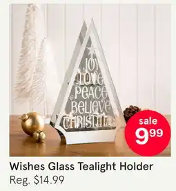 Kitchen Stuff Plus Wishes Glass Tealight Holder offer