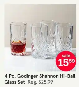Kitchen Stuff Plus 4 Pc. Godinger Shannon Hi-Ball Glass Set offer