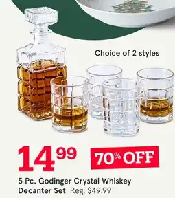 Kitchen Stuff Plus 5 Pc. Godinger Crystal Whiskey Decanter Set offer