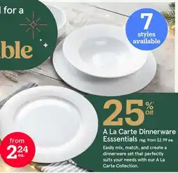 Kitchen Stuff Plus A La Carte Dinnerware offer
