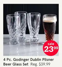 Kitchen Stuff Plus 4 Pc. Godinger Dublin Pilsner Beer Glass Set offer