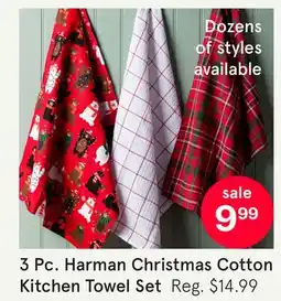 Kitchen Stuff Plus 3 Pc. Harman Christmas Cotton Kitchen Towel Set offer