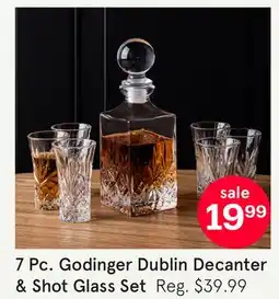 Kitchen Stuff Plus 7 Pc. Godinger Dublin Decanter & Shot Glass Set offer