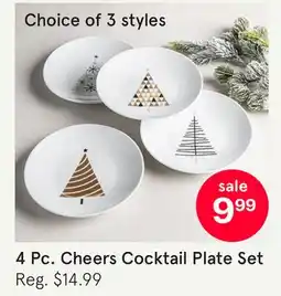 Kitchen Stuff Plus 4 Pc. Cheers Cocktail Plate Set offer