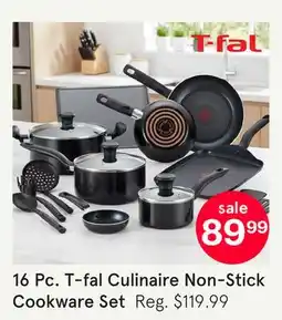 Kitchen Stuff Plus 16 Pc. T-fal Culinaire Non-Stick Cookware Set offer