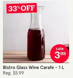 Kitchen Stuff Plus Bistro Glass Wine Carafe - 1 L offer