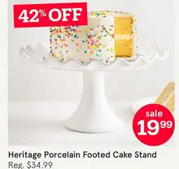 Kitchen Stuff Plus Heritage Porcelain Footed Cake Stand offer