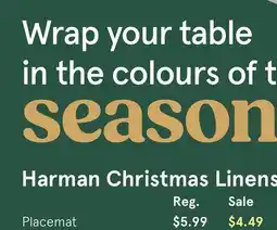 Kitchen Stuff Plus Harman Christmas Linens offer