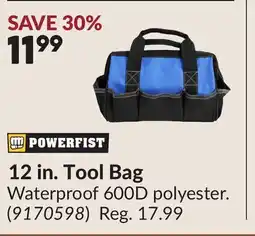 Princess Auto 12 in. Tool Bag offer