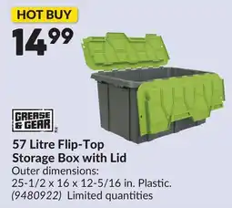Princess Auto 57 Litre Flip-Top Storage Box with Lid offer