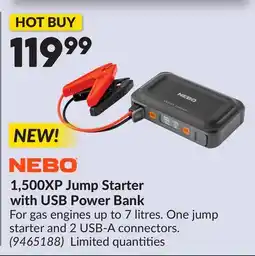 Princess Auto 1,500XP Jump Starter with USB Power Bank offer