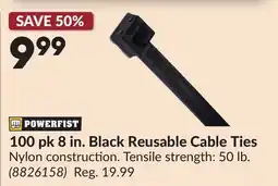 Princess Auto 100 pk 8 in. Black Reusable Cable Ties offer