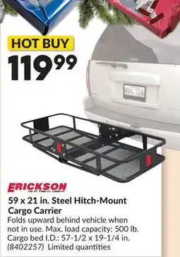 Princess Auto 59 x 21 in. Steel Hitch-Mount Cargo Carrier offer