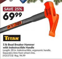 Princess Auto 5 lb Bead Breaker Hammer with Indestructible Handle offer