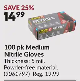 Princess Auto 100 pk Medium Nitrile Gloves offer