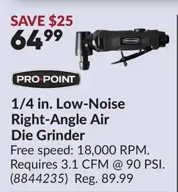 Princess Auto PRO•POINT 1/4 in. Low-Noise Right-Angle Air Die Grinder offer