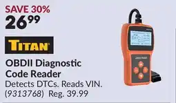 Princess Auto OBDII Diagnostic Code Reader offer