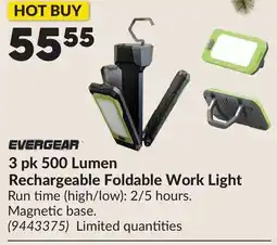 Princess Auto 3 pk 500 Lumen Rechargeable Foldable Work Light offer
