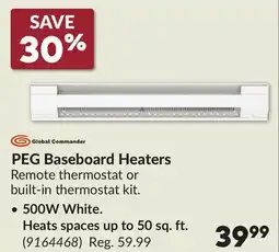 Princess Auto PEG Baseboard Heaters offer