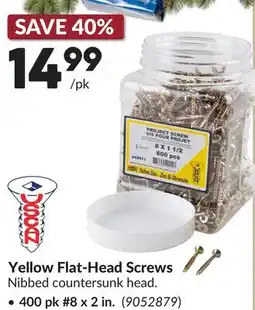Princess Auto USCAN 400 pk #8 x 2 in. Yellow Flat-Head Screws offer