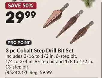 Princess Auto 3 pc Cobalt Step Drill Bit Set offer