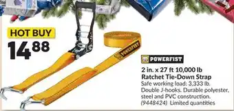Princess Auto 2 in. x 27 ft10,000 lb Ratchet Tie-Down Strap offer