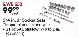 Princess Auto 3/4 in. dr Socket Sets offer