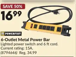 Princess Auto 6-Outlet Metal Power Bar offer