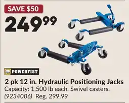 Princess Auto 2 pk 12 in. Hydraulic Positioning Jacks offer