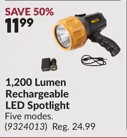 Princess Auto 1,200 Lumen Rechargeable LED Spotlight offer