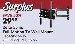 Princess Auto 26 to 55 in. Full-Motion TV Wall Mount offer