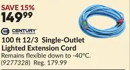 Princess Auto 100 ft12/3 Single-Outlet Lighted Extension Cord offer