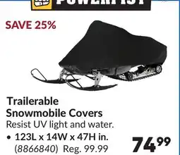 Princess Auto POWERFIST 123L x 14W x 47H in. Trailerable Snowmobile Covers offer